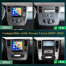 Realdio for Nissan Versa 2007 2008 2009 2010 2011 Radio Dash Kit with CarPlay Android Auto 9.7'' Touch Screen Android for Versa with 2+64GB