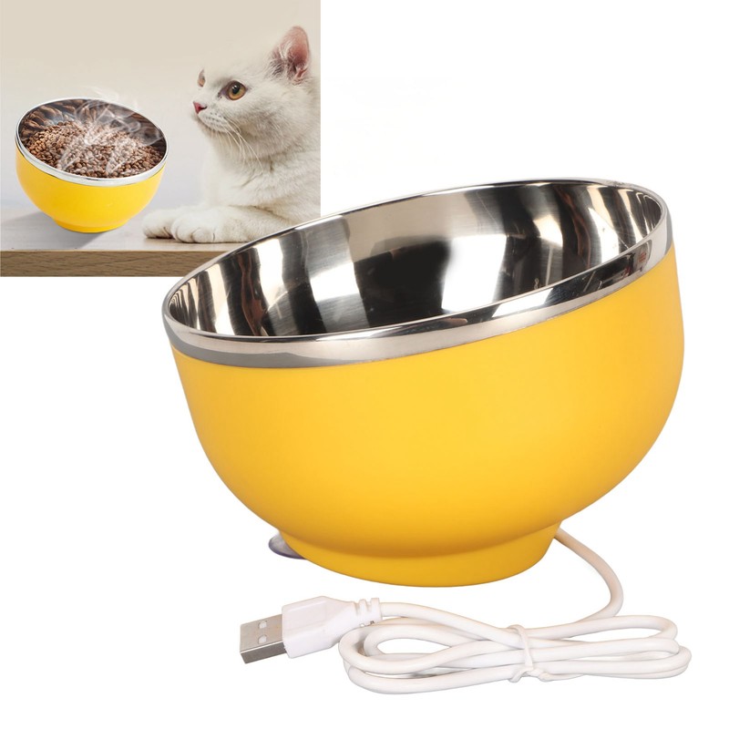 450ML Pet Heated Bowl Stainless Steel Water Heating Bowl USB