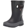 BOGS Kids Skipper Waterproof Rain Boot, Solid Black, 4 Toddler