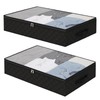 Fixwal Black Underbed Storage Bags with Clear Window and 2