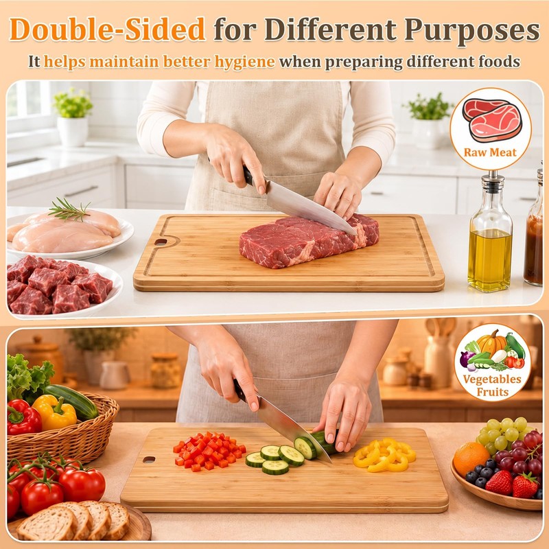 Non Toxic Bamboo Cutting Board for Kitchen: Healthy & Food