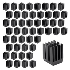 Mini Heatsink 50PCS Small Black Anodized Aluminum Heat Sink for Cooling VRM Stepper Driver MOSFET VRam Regulators(9x9x12mm) Black