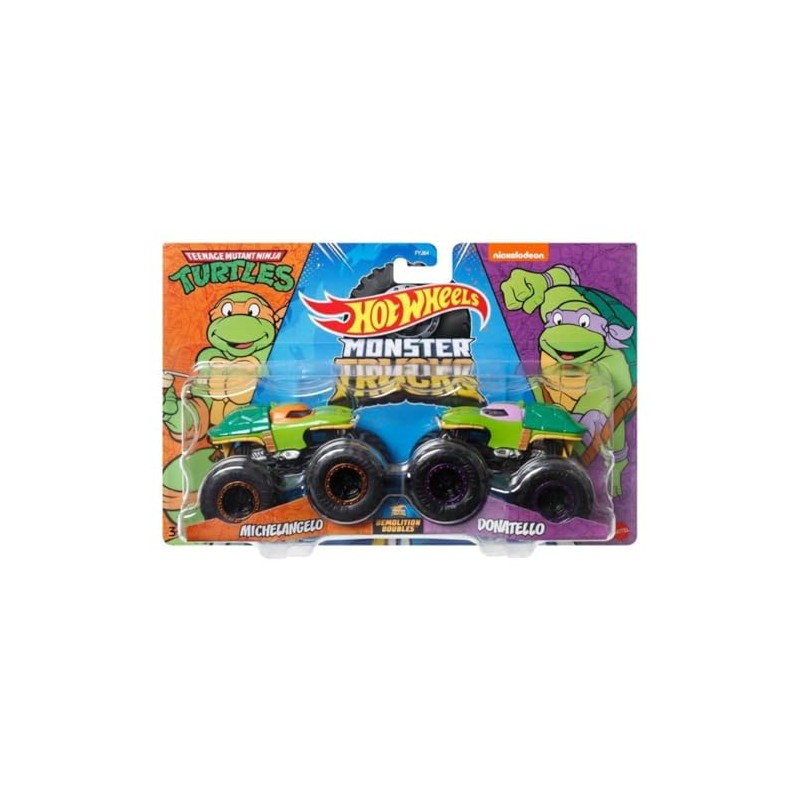 Hot Wheels Monster Trucks 1:64 Pack of 2 Michelangelo &
