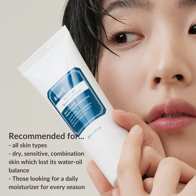 "K-Beauty Hydrating Cream by DearKlairs – 80ml Soothing Moisturizer for