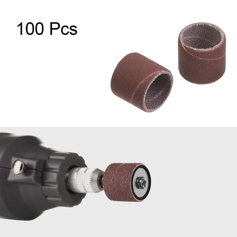 sourcing map 100pcs Sanding Drums 1/2 Inch Mini Sanding Sleeves