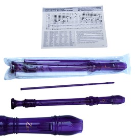 Zest Package Descant Recorder - School Recorder with Cleaning Rod & Case x 2 in Purple By Zest