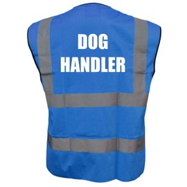 Dog Handler Printed Blue Hi Vis Vest/Waistcoat, Security Officer, Security Guard Bouncer, Doorman, Events, Medium
