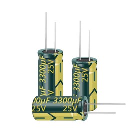 PENGLIN 5pcs Electrolytic Capacitors Aluminum Electrolytic Capacitors 25V 3300UF 105℃ 13X25mm High Frequency Low Resistance Long Life (25V 3300μF)