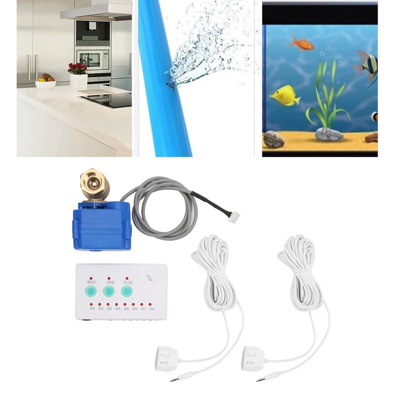 Water Leaking Sensor 1 Valve 2 Way Audible Alarm Home