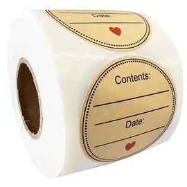 Canning Jar Stickers 2'' Kraft Round Shape Spice Labels for Jar Lids - Natural Brown Kraft Stickers for Canning Labels 500 Pcs Mason Jar Labels for Jar,Bottle Seal,Store Owners,Crafts, Oganizing,Gift