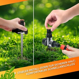 2 Pieces Round Nozzle Lawn Sprinkler Irrigation Range 0 to 360 Degree, Adjustable Round Nozzle, Garden Lawn Sprinkler for Outdoor Lawn and Garden (2)