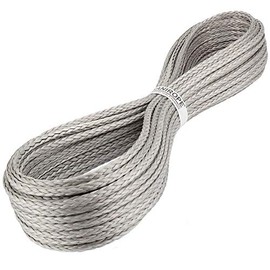 Kanirope® Dyneema Rope PRO 4 mm 10 m Silver 12-Way Braided SK78 Stretched Coated