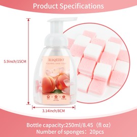 Foaming Hand Soap Tablets Refill - RAQEHO 20pcs Hand Soap Foam Refills for Kids Adults Liquid Handsoap Household Cleaning Products Travel Kitchen Bathroom with 1 Refillable Foaming Dispenser