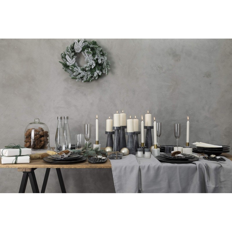 Premier Housewares MArble Salt and Pepper Set, Rounded, White/Grey -