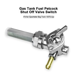 Petcock Fuel Valve with Left Spigot 90 Outlet Shut Off Valve Switch Fits for Harley Davidson Low Rider Dyna Fatboy Heritage Softail Springer Sport Glide Sportster