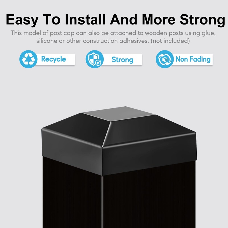 2x2 Aluminum Pyramid Caps - Fits 2" x 2" Metal