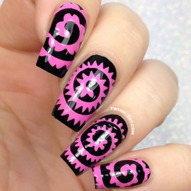 Paisley Cyclones Nail Vinyls By Twinkled T - 1 Sheet of 48 (2 in Each Circle)