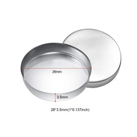 Allwon 56 Pack Empty Round Metal Pans Size 26mm for Eyeshadow Palette Magnetic Makeup Palette (Height 3.5mm)