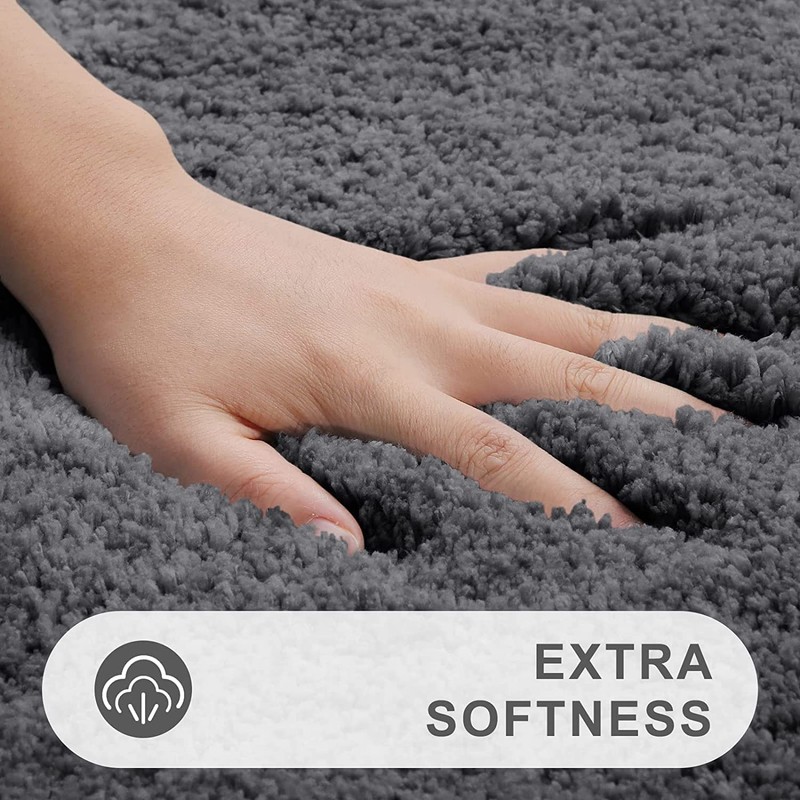 smiry Microfiber Bath Mat 50 x 75 cm, Non-Slip Super