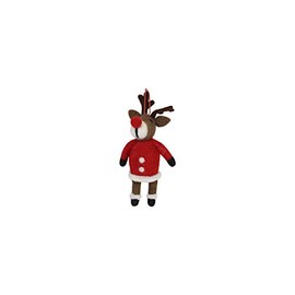 Gisela Graham : Christmas Decoration : Reindeer in a Santa Coat