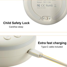 Portable White Noise Machine Baby Soother with 21 Soothing Music 30min/60min/90min Timer for Infants Toddlers