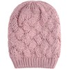 Lilax Cable Knit Slouchy Chunky - Gorro de invierno, Rosado,