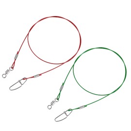 PATIKIL 19.7" Fishing Leader Wire 30 Pack Fishing Trace Lure Leader Line Stainless Steel High Strength Fishing Wire Line for Salt Water and Freshwater Green Red