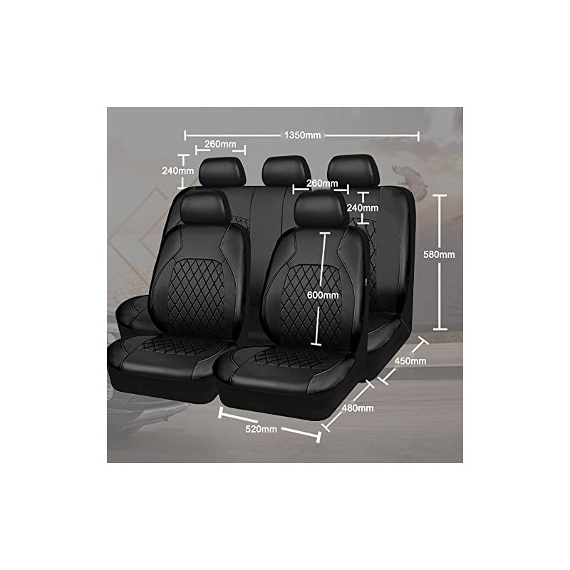 Funda de Asiento de Coche de 9 Piezas, Protector de