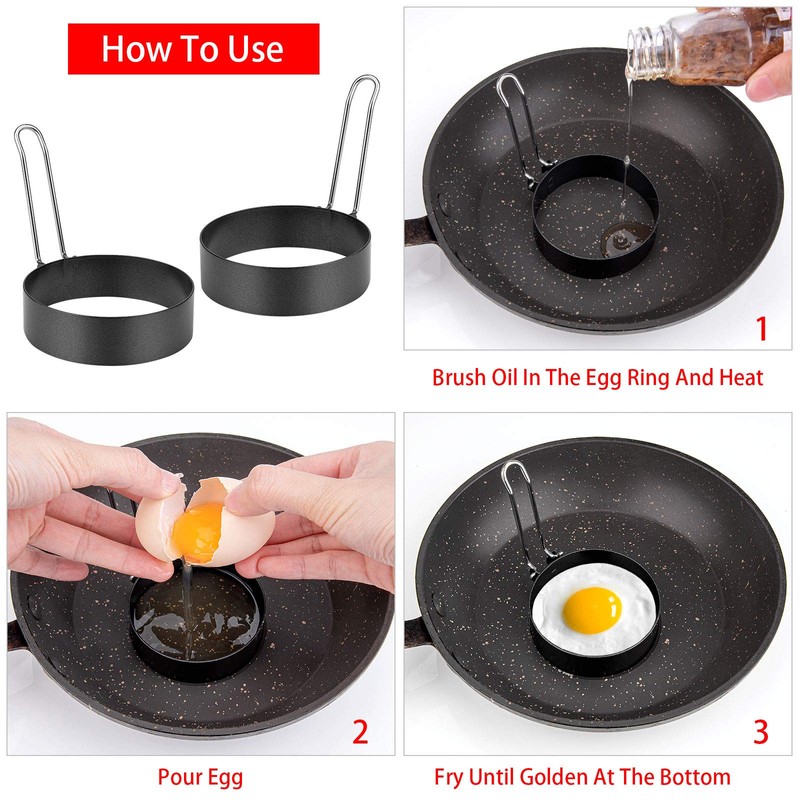 6 Pack Egg Ring, Stainless Steel Round Egg Cooking Rings