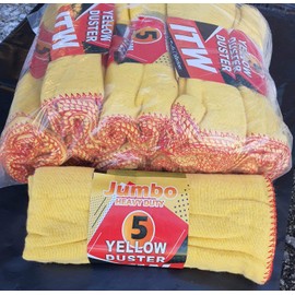 AMAX 40pk Premium Jumbo Yellow Duster 50x40cm Heavy Duty Cloth Kitchen Cleaning cloth towel Strong 100% Woven Cotton Kitchen Glass Fabric