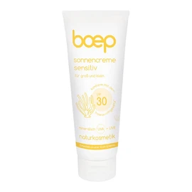 Boep Sun Cream Sensitive Perfume-Free SPF 30 Mineral Sun Protection for Babies, Children and Adults with Sensitive Skin, Vegan, Coral Reef-Friendly Natural Cosmetics Sun Cream (100 ml)