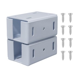 Heavy Duty 2-3/4 inches Fence Rails Brackets Kit Metal Replacement for 2.75in Frail Plastic Brackets, Alluminum Fence Bracket for Vinyl Fencing Panel to Post Connection (White, 4Pcs & 40 Screws)