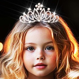 Yean Mini Tiara Comb Small Princess Tiara with Hair Comb Silver Rhinestone Tiaras for Women and Girls