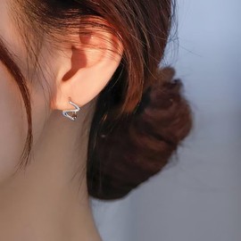 Stocking Stuffers Holiday Outfits for Women 2024 Helix Hoop Earrings for Women Gold Double Huggie Earrings Ocean Wave Hoop Earrings Silver Cartilage Hoop Earrings Party Birthday Gifts for Girls