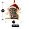 Adorable Mouse in Santa Hat Ornament – Birch Wood Holiday