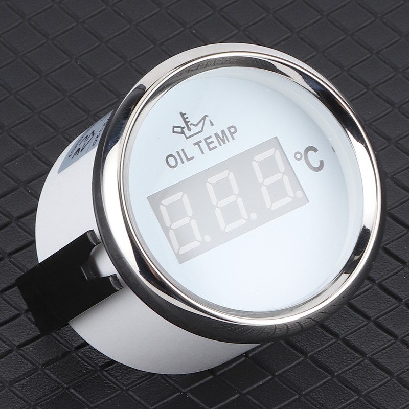 Universal Digital Oil Temperature Gauge 52mm 50‑150℃ W/Red Backlight 12V/24V
