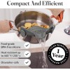 Kitchen Gizmo Hands Free Clip On Strainer Gray Silicone Dishwasher
