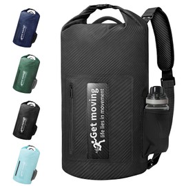 ENONEO Dry Bag Waterproof Bag 10L 20L Lightweight RollTop Waterproof Backpack Outdoor Large Waterproof Pack Sack Duffel Bag with Shoulder Strap for Kayak Rafting Swimming Bathing Fishing, 10L, Black