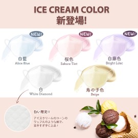 MOELIFE KF94 Mask, Pack of 50, Non-Woven Fabric, Traditional Colors, Sculpted, Disposable, High Performance, Diamond, Does Not Fog Glasses, Does Not Hurt Ears, Easy to Breathe, for Adults, White