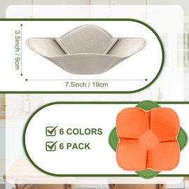Boao 6 Pack Microwave Bowl Cozy Holder Safe Insulated Bowl Cozies Multipurpose Hot Heat Proof Soup Plate Holder to Prevent Hand from Heat and Maintain Food Warm(Natural Color)