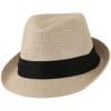 Ashen Fane Kid's Paper Straw with Black Band Fedora Hat,