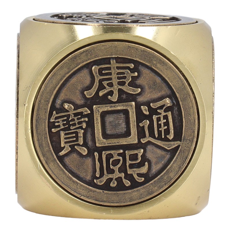 Metal Figertip Rotating Cube Embossed 6 Sided Anti Anxiety Stress