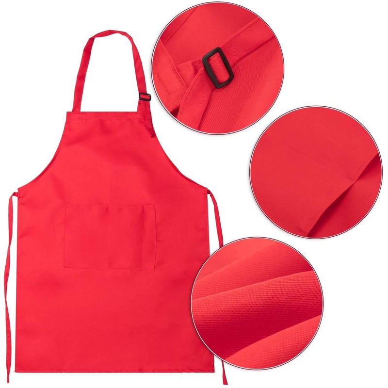 6 Pieces Kids Apron and Cheft Hat Set, Adjustable Child