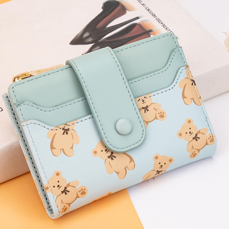 YUEcthynous Women's Short Purse in Small Zip Design Format Bear