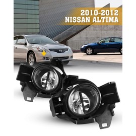 Fog Lights for 2010-2012 Altima 4 Door Sedan with Bulbs H11 12V 55W AUTOFREE Driving Lamps Replacement Included Wiring Kit & Switch-1 Pair(Clear Lens)