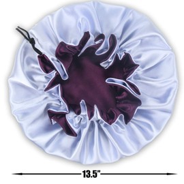 Satin Nightcap Women's Adjustable Double Layers Satin Bonnet Night Cap for Hair Loss Curly Long Hair Adjustable, LLA Blue