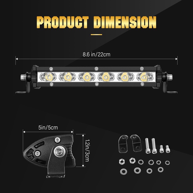PICAA LED Work Light 7 Inch 22.5 cm 30 W