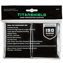 TitanShield (150 Sleeves/Black Standard Size Board Game Trading Card Sleeves Deck Protector for Baseball, Dropmix