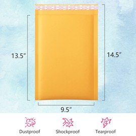 UCGOU Kraft Bubble Mailers 9.5x14.5 Inch 25 Pack Yellow Padded Envelopes #4 Large Mailing Packages Self Sealing Tear Resistant Boutique Bulk Mail Shipping Bags for Clothes Makeup Supplies