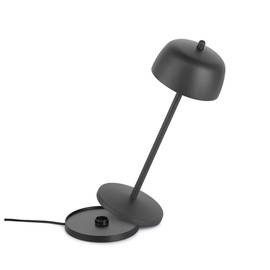 LA VILLE LUMIÈRE Theta Table lamp Dimmable Wireless LED New 2022 | US Plug | IP65 Protection, Indoor/Outdoor use | Contact Charging Base | Long Term up 12 Hours, US Plug Adapter (Black)